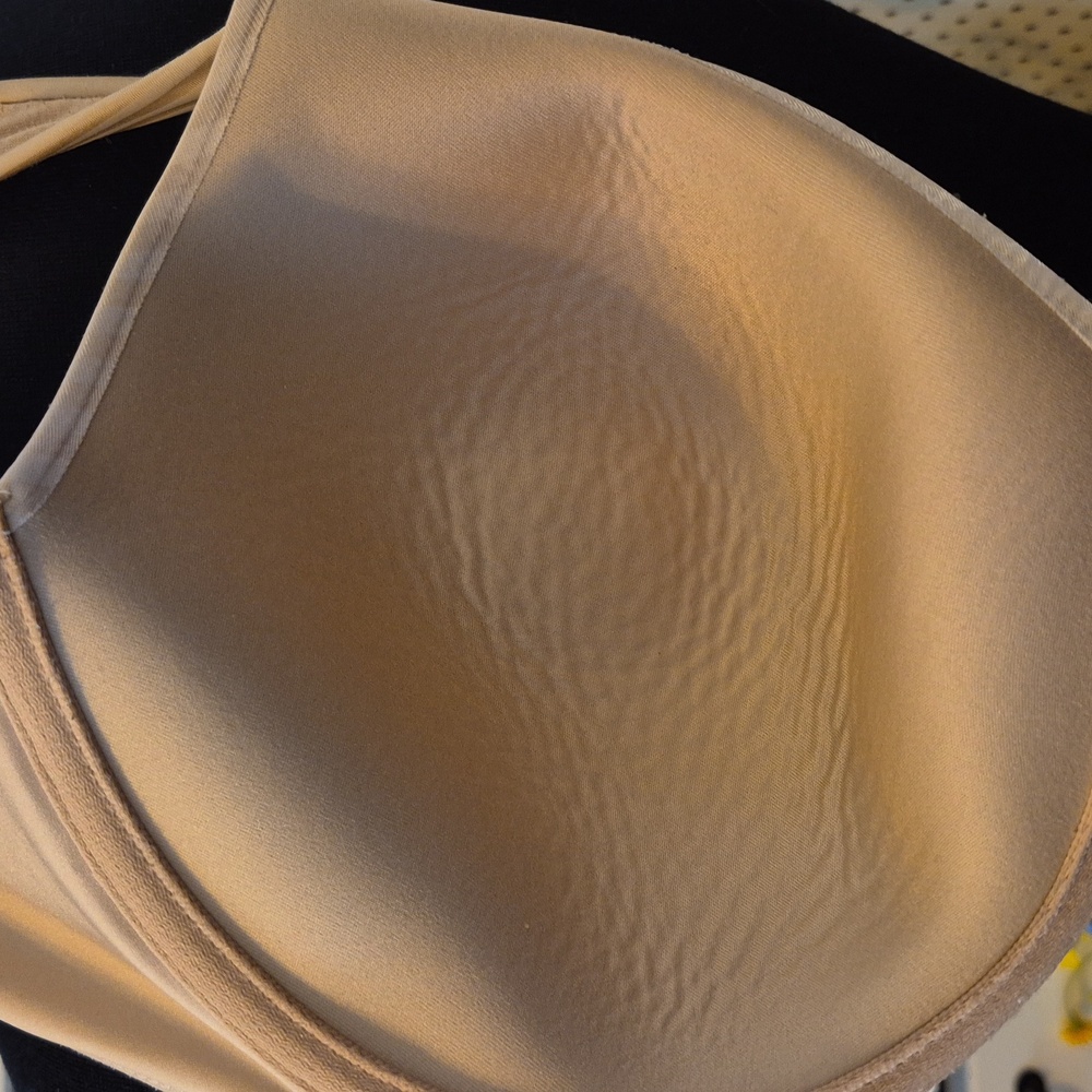 Playtex Size 42D Tan Striped Wired T shirt Bra Style 4747 Padded Modest - Picture 6 of 7